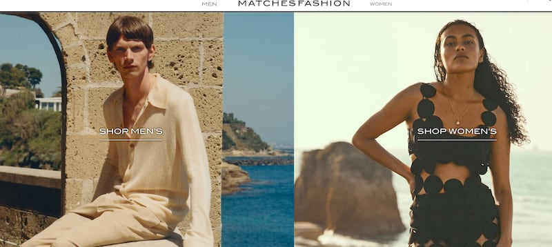 MatchesFashion's homepage.